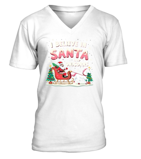 I Believe in santa and unicorns V-Neck T-shirt
