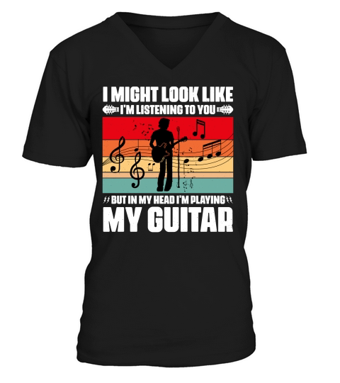 Im Playing My Guitar Music Lover  (2) V-Neck T-shirt