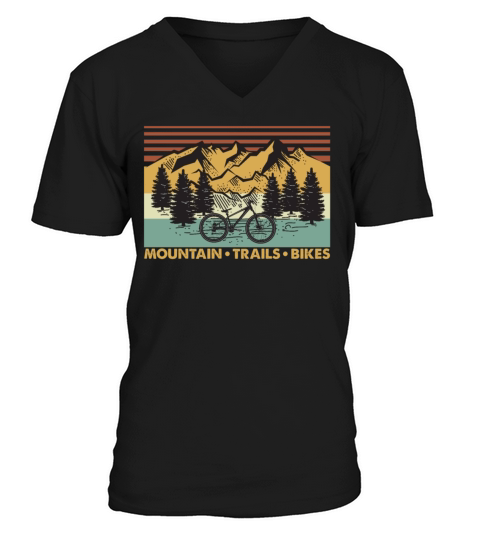 Mountain Trails Bikes Vintage V-Neck T-shirt
