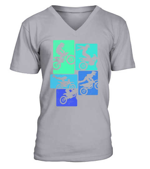 Retro with motocross V-Neck T-shirt