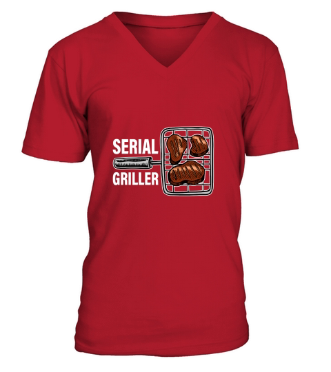 Serial griller BBQ V-Neck T-shirt
