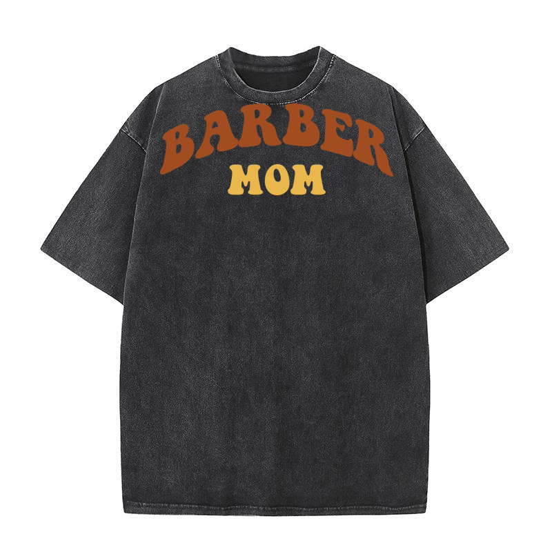 Barber mom Washed T-Shirt