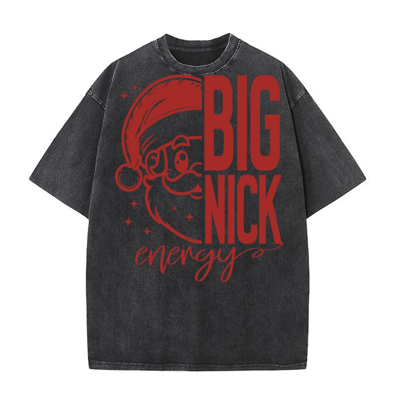 Big Nick Energy Santa Washed T-Shirt