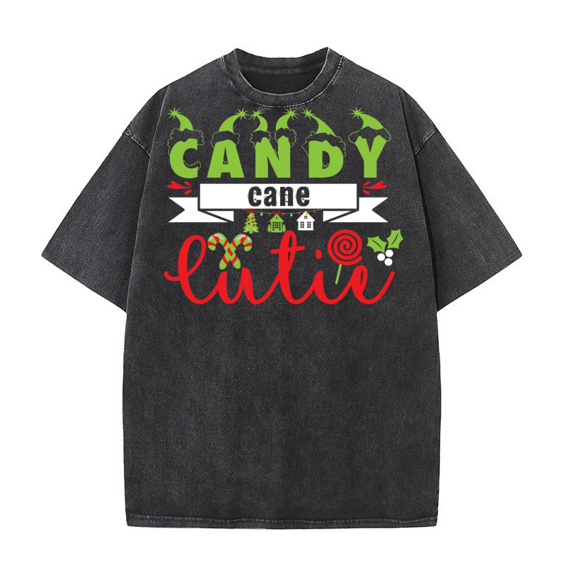 Candy Cane Cutie Washed T-Shirt