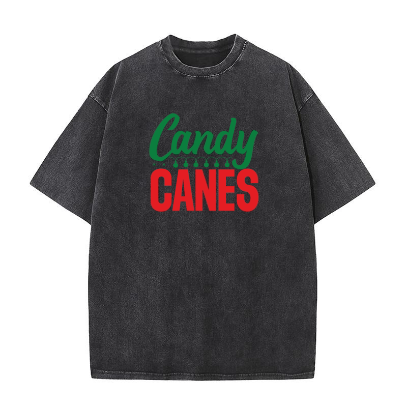 Candy canes Washed T-Shirt