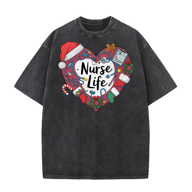 Christmas Nurse Sublimation Bundle 15 Washed T-Shirt