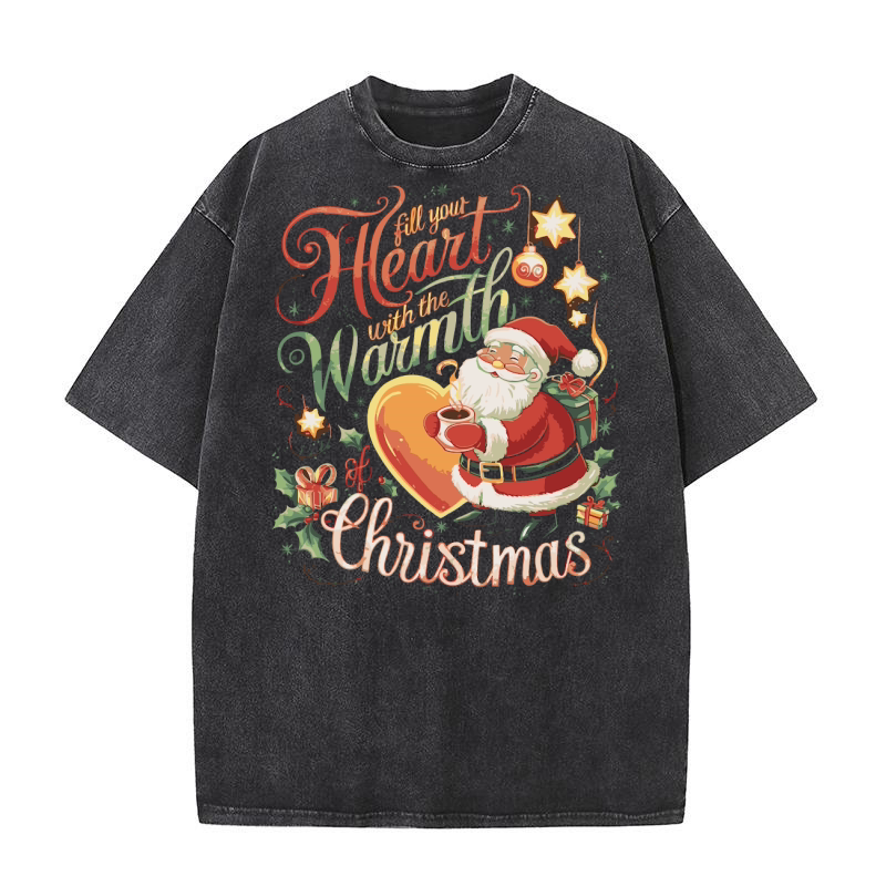 Fill your heart with the warmth of Christmas Washed T-Shirt