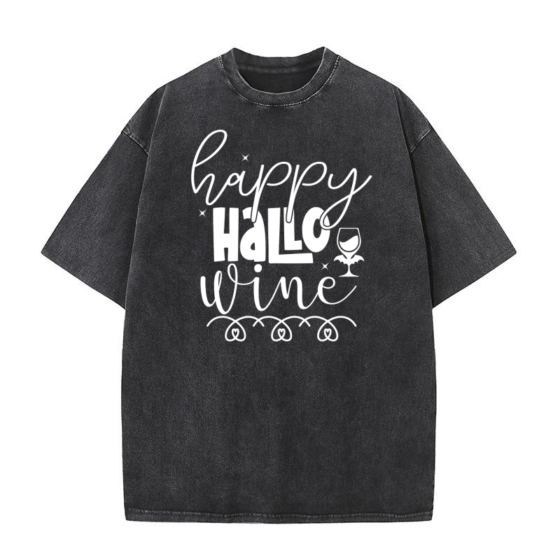 Happy Hallo Wine Washed T-Shirt