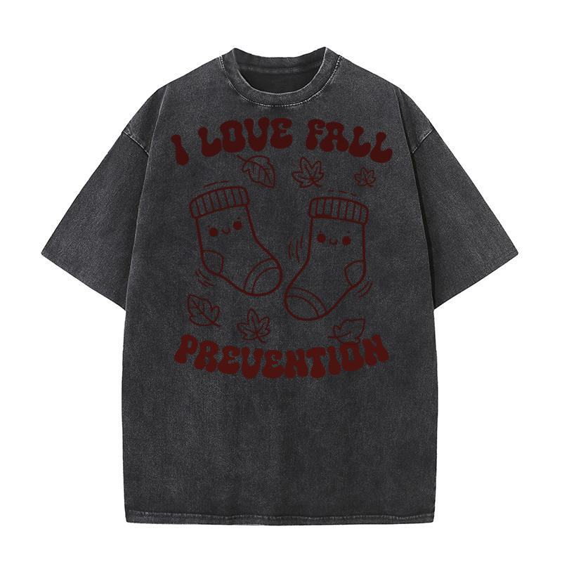 I Love Fall Prevention Pumpkin 02 Washed T-Shirt