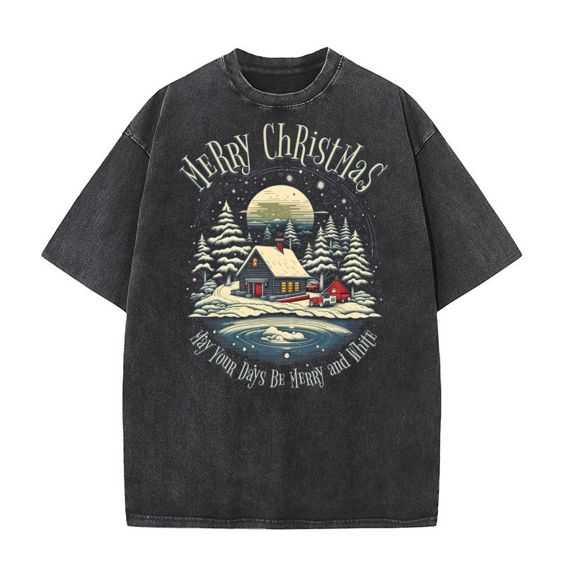 Merry christmas may your day be merry and white Washed T-Shirt