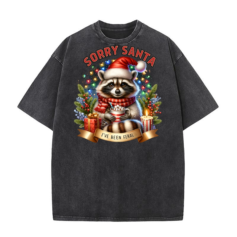 Sorry santa Ive been feral 04 Washed T-Shirt