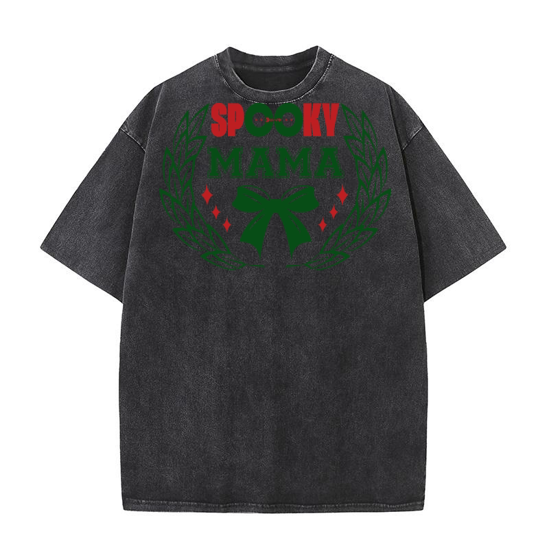 Spooky Mama 10 Washed T-Shirt