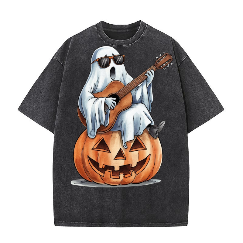 Transparent Halloween Para Washed T-Shirt