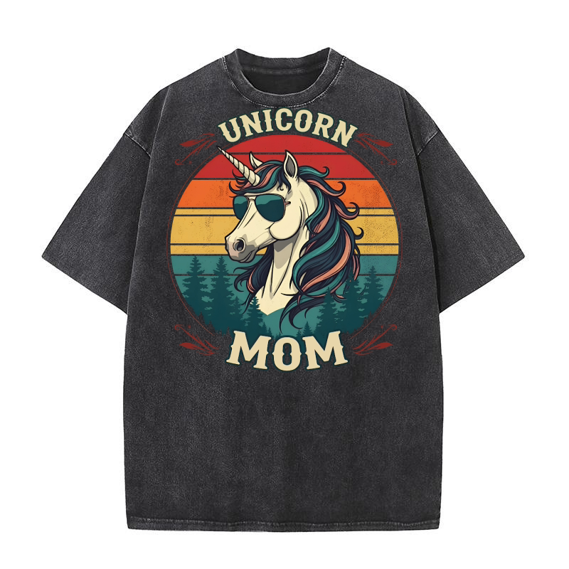 Unicorn mom Washed T-Shirt
