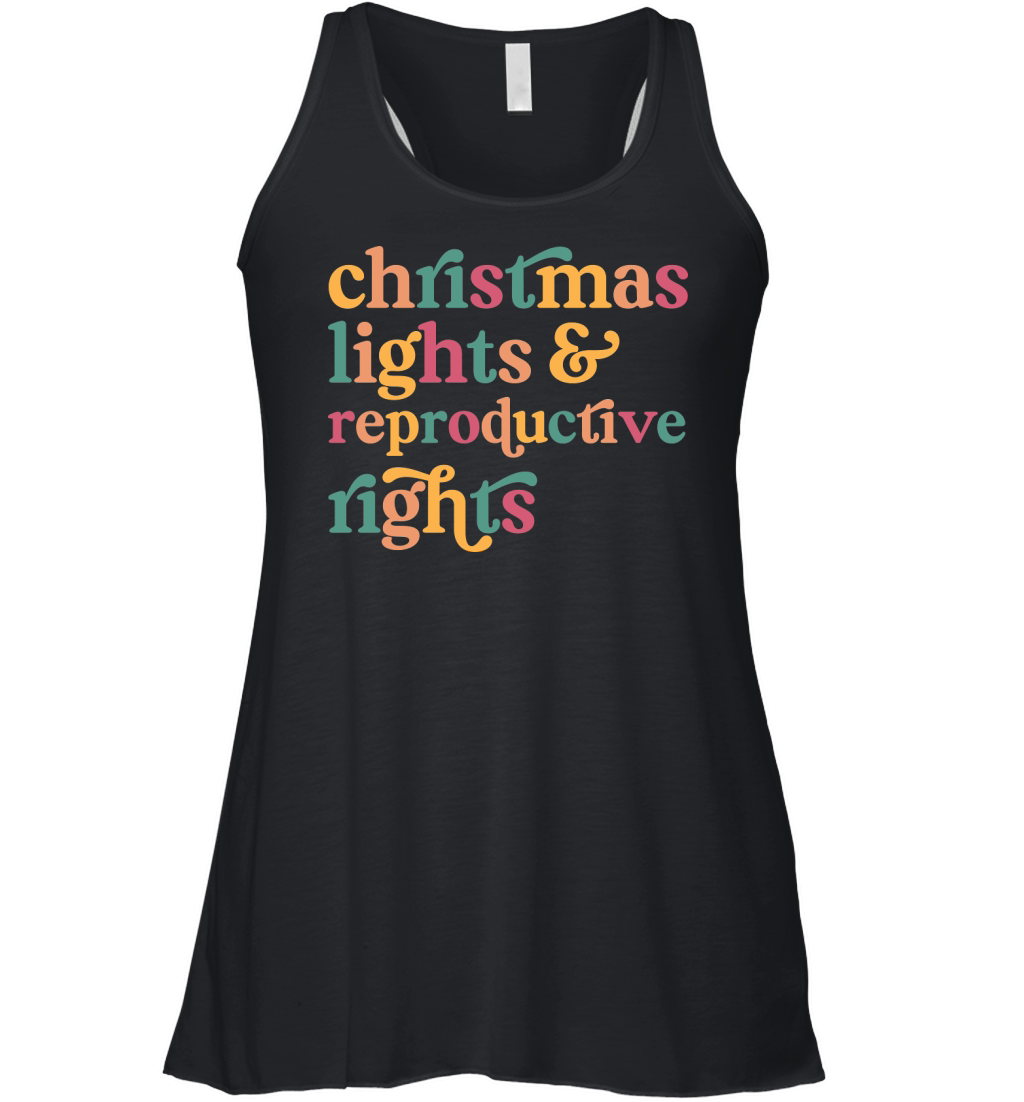 Christmas lights reproductive rights Women's Flowy Tank Top