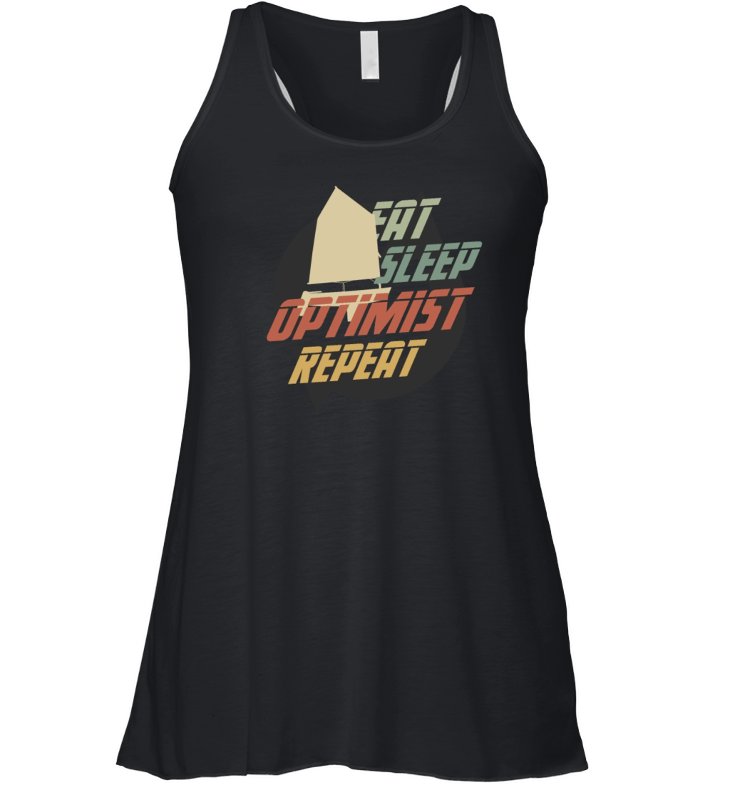 Retro Eat Sleep Optimist Repeat OPTIMIST PRESENT Women's Flowy Tank Top
