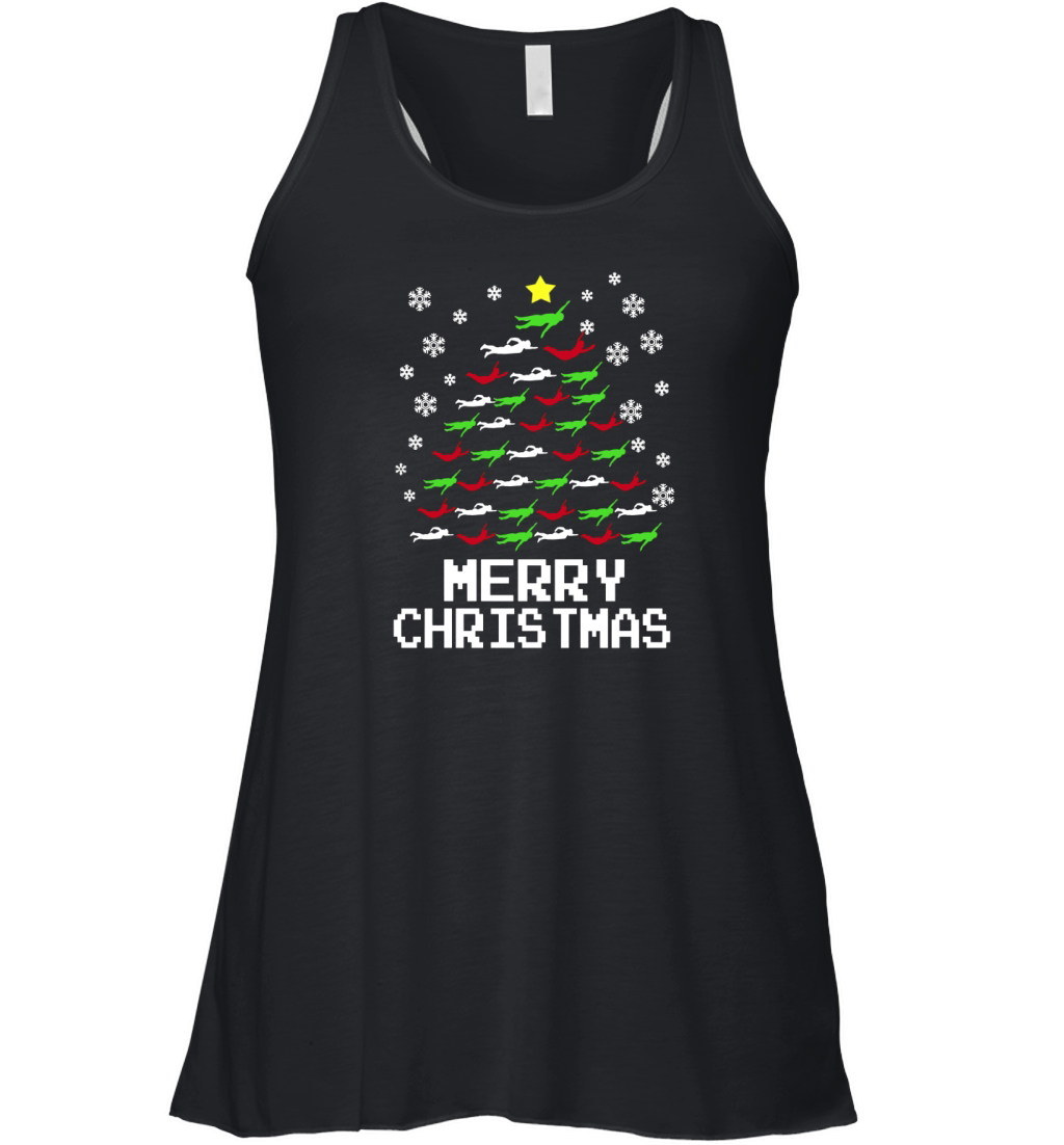 Swimming-Merry Christmas Women's Flowy Tank Top