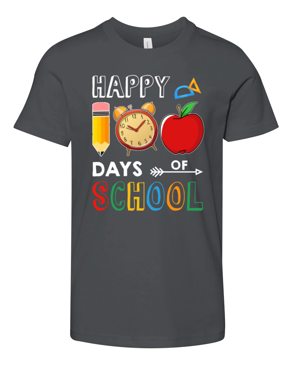 Happy 100 Days of School Funny T-shirt Youth Unisex Jersey Tee