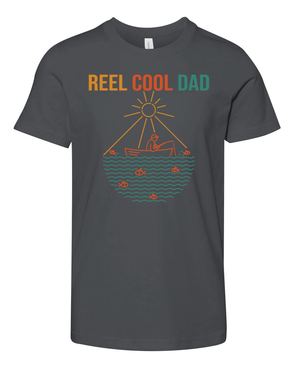 Mens Reel Cool Dad Fisherman Daddy Fathers Day Gi Youth Unisex Jersey Tee