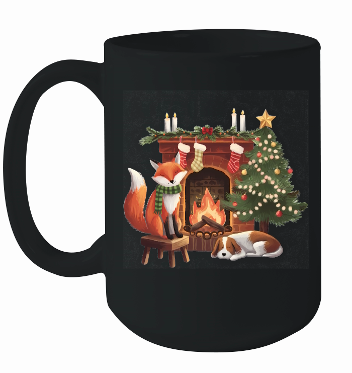 Christmas Fireplace Vintage 2 Ceramic Mug
