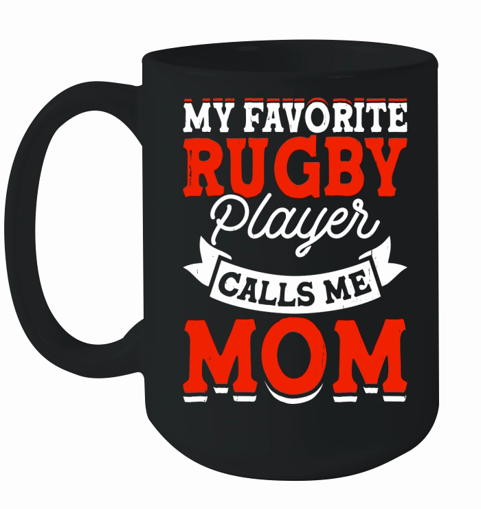 Vintage Rugby Player Calls Me Mom Ceramic Mug