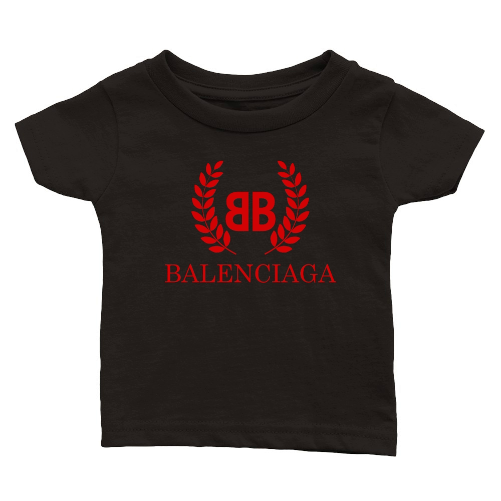 Balenciaga BB Logo Graphic Red Black Sweatshirt Unisex Classic Baby Crewneck T-shirt