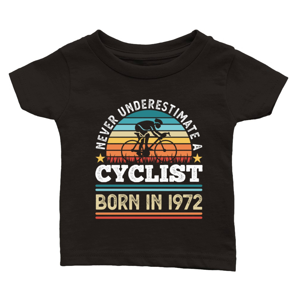 Cyclist born in 1972 50th Birthday Gift Cycling Classic Baby Crewneck T-shirt