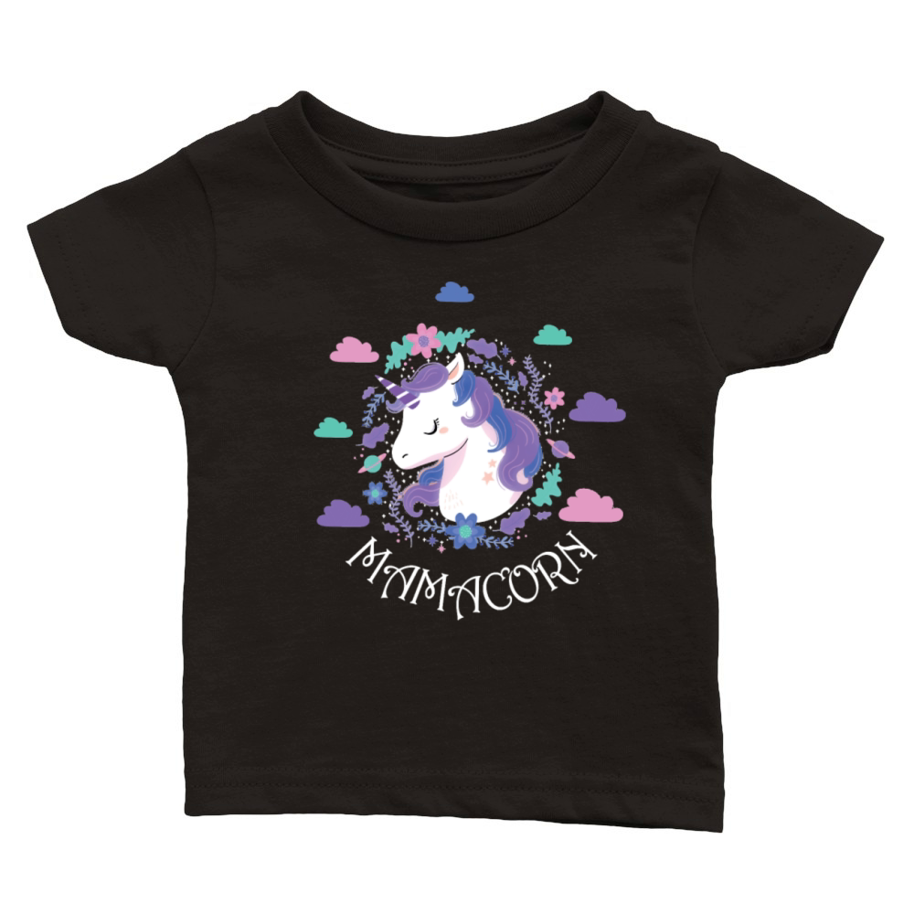 Unicorn Womens Funny Mamacorn Unicorn Costume Mom Classic Baby Crewneck T-shirt