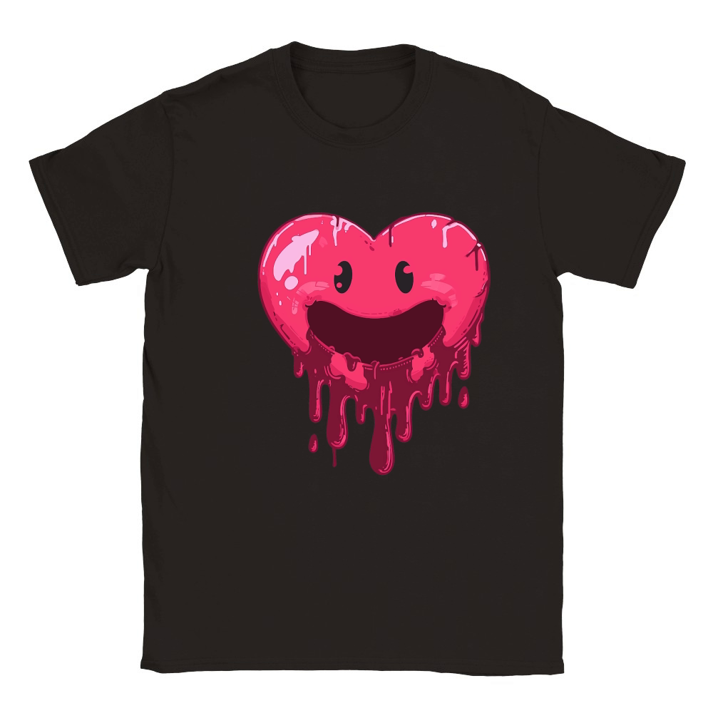 Cute Heart Face Melting Classic Kids Crewneck T-shirt