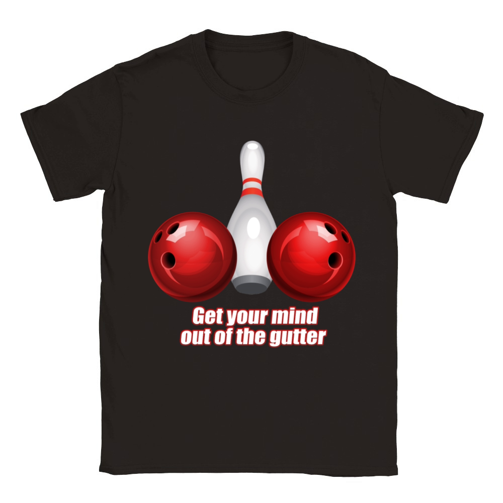 Funny Bowling Shirt Women Mind Out Of Gutter Classic Kids Crewneck T-shirt