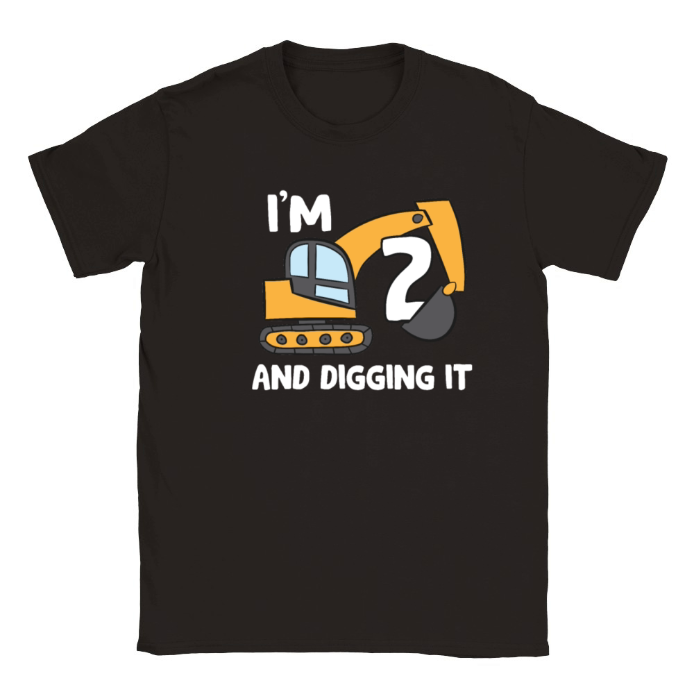 Im 2 and Digging It 2nd Birthday Gift For Boys Classic Kids Crewneck T-shirt