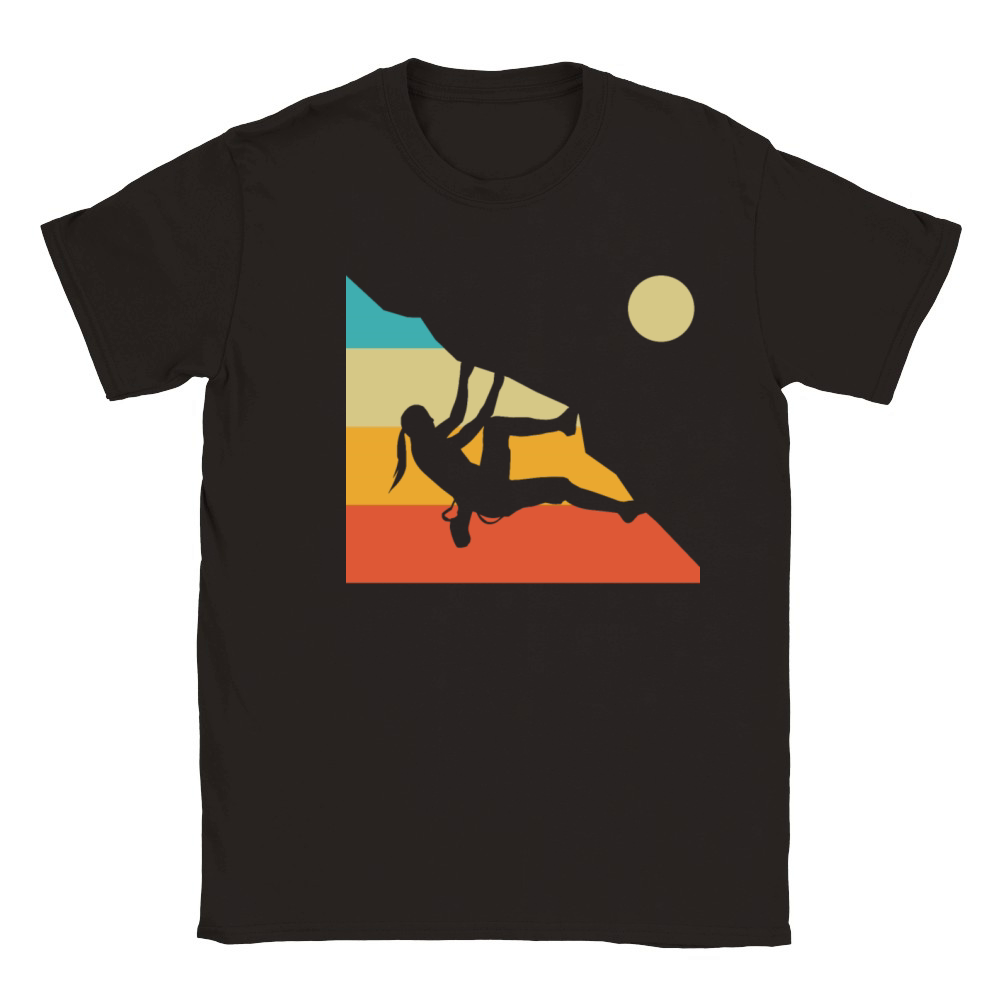 Retro Climbing Bouldering Boulderer Climber Free S Classic Kids Crewneck T-shirt
