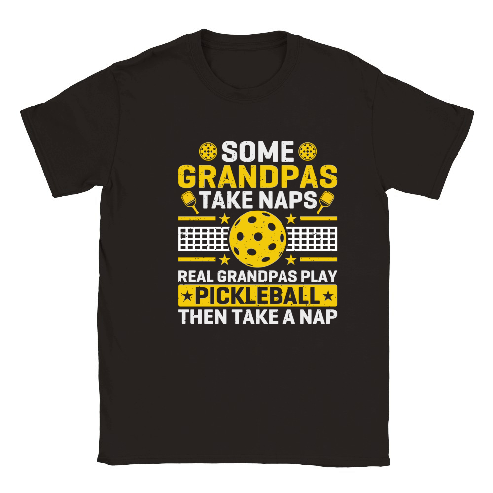 Some grandpas take naps Real grandpas play pickleball Then take a nap Classic Kids Crewneck T-shirt