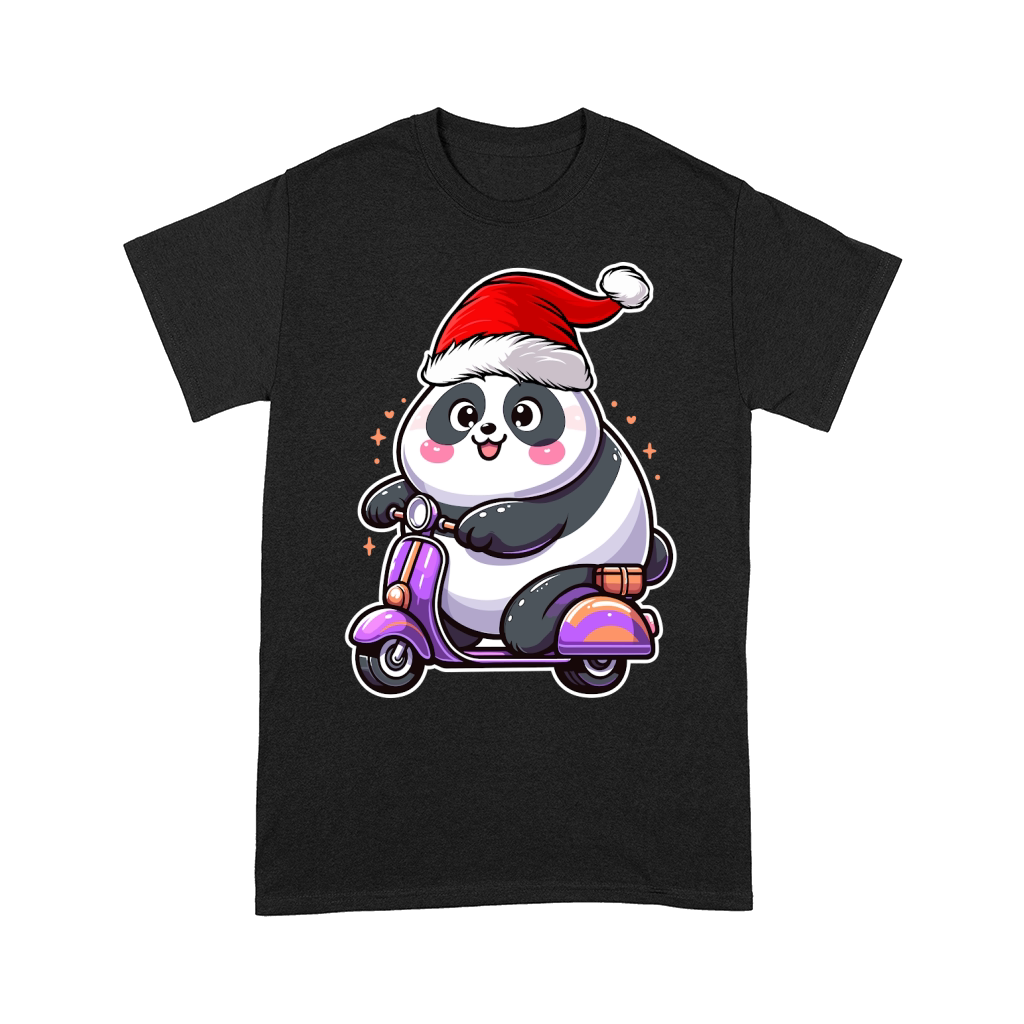 adorable panda Riding Scooter wearing santa hat 2 Comfort T-shirt