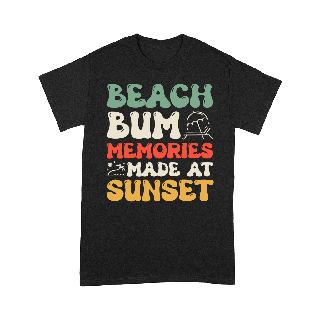 Beach Bum Memories Made At Sunset T Shirt Design (1) Comfort T-shirt