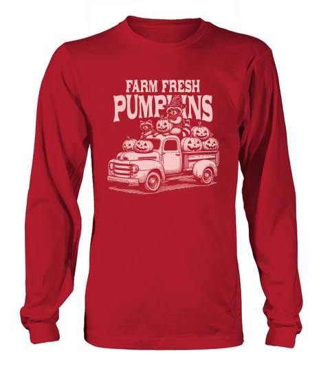 Farm fresh pumpkins Raccoon D Pink Long sleeved Unisex