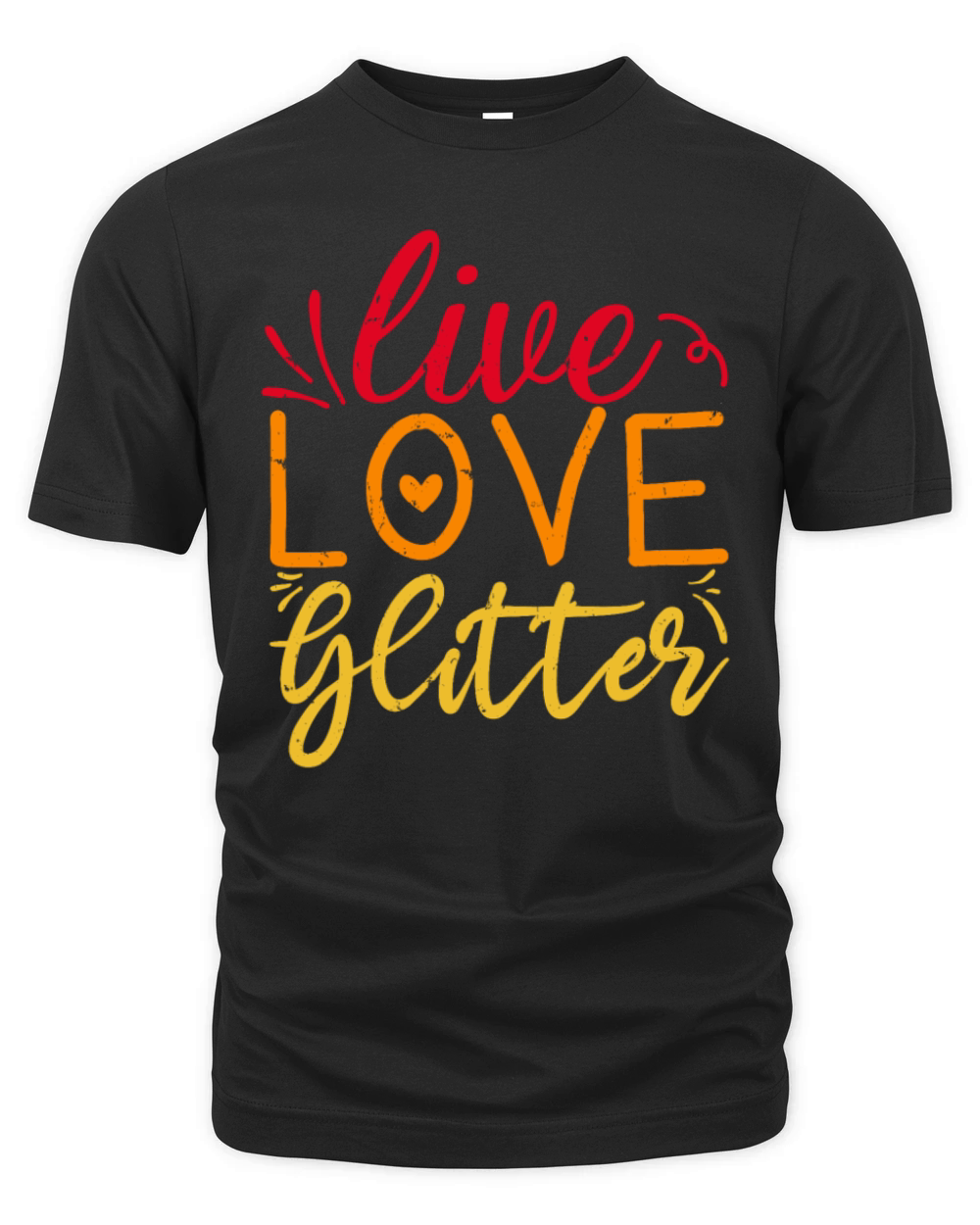 Live Love Glitter Crafting Lover Retro Vintage Organic Unisex T-shirt