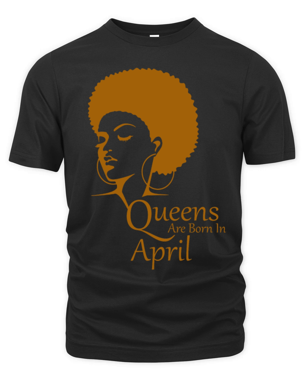Queens Are Born In April Black Women Birthday Organic Unisex T-shirt