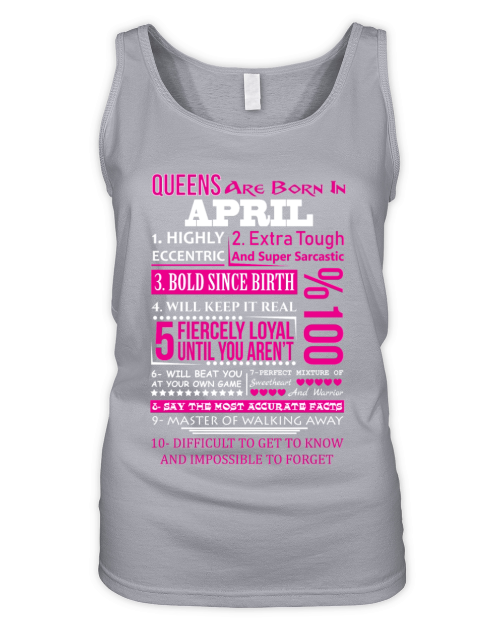 Bold Sice Birthday-Queens Are Born In April Organic Women's Tank Top