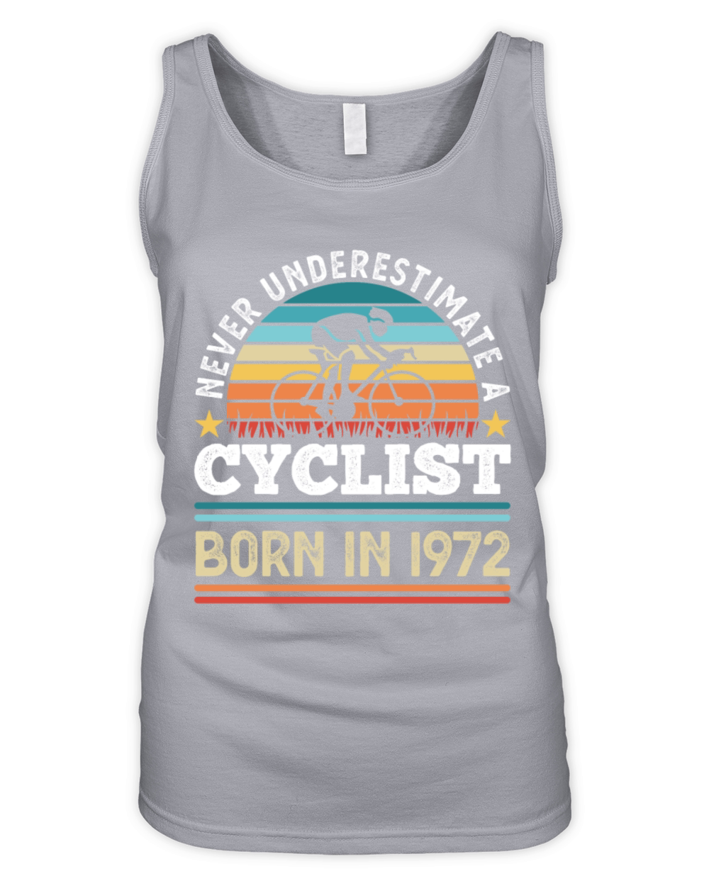 Cyclist born in 1972 50th Birthday Gift Cycling Organic Women's Tank Top