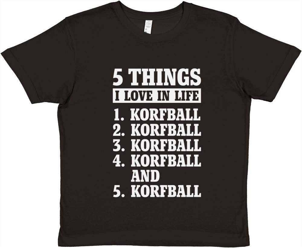 5 Things I Love In Life Korfball Premium Kids Crewneck T-shirt
