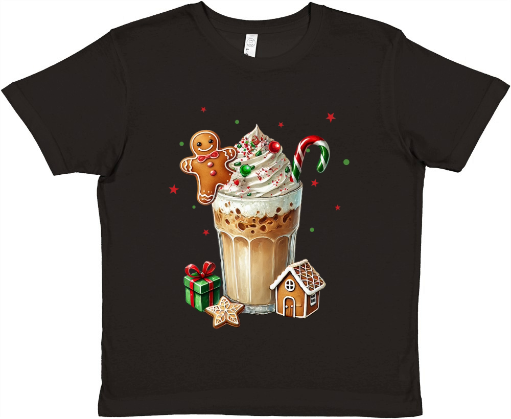 Christmas Gingerbread Coffee Premium Kids Crewneck T-shirt