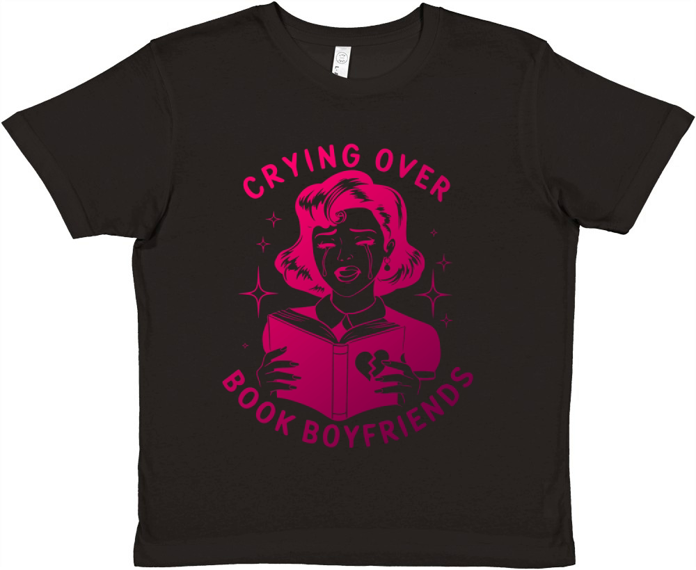 Crying Over Book Boyfriends Premium Kids Crewneck T-shirt
