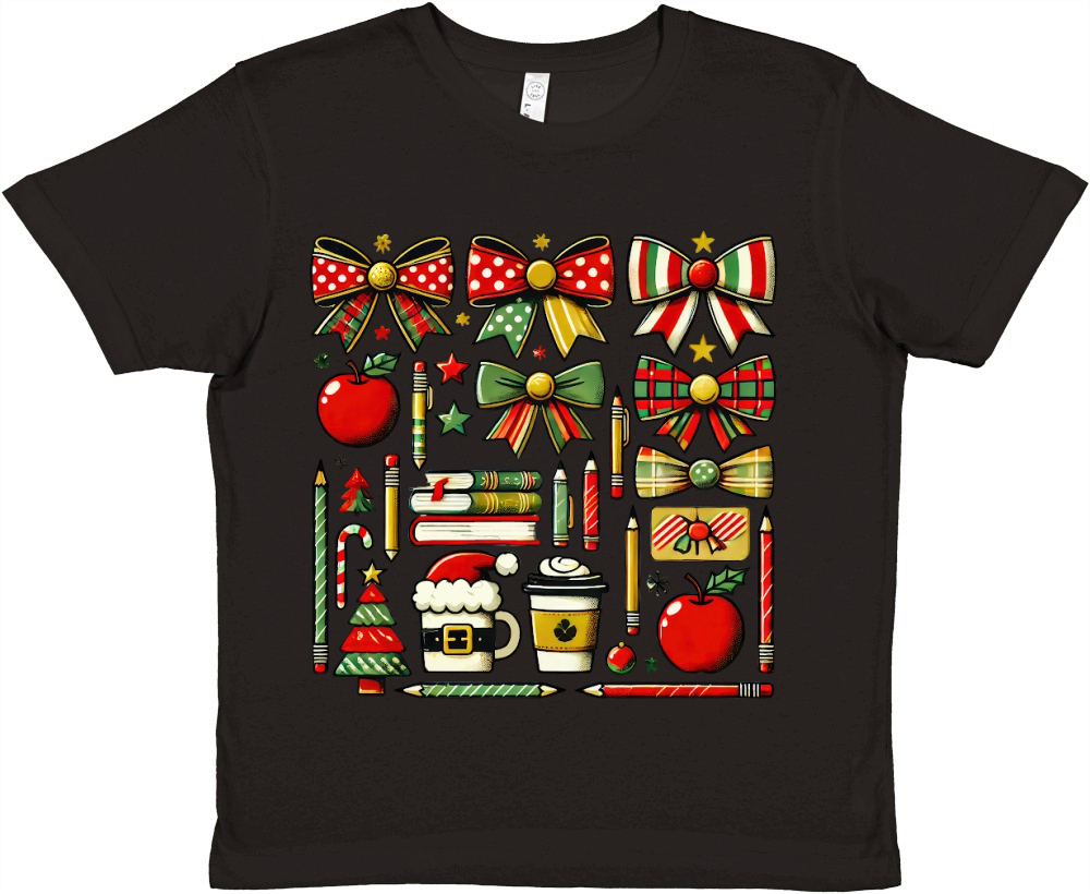 Cute Teacher Christmas 9 Premium Kids Crewneck T-shirt