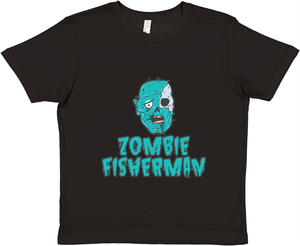 Halloween Fishing Zombie Fisherman Scary Skeleton Premium Kids Crewneck T-shirt