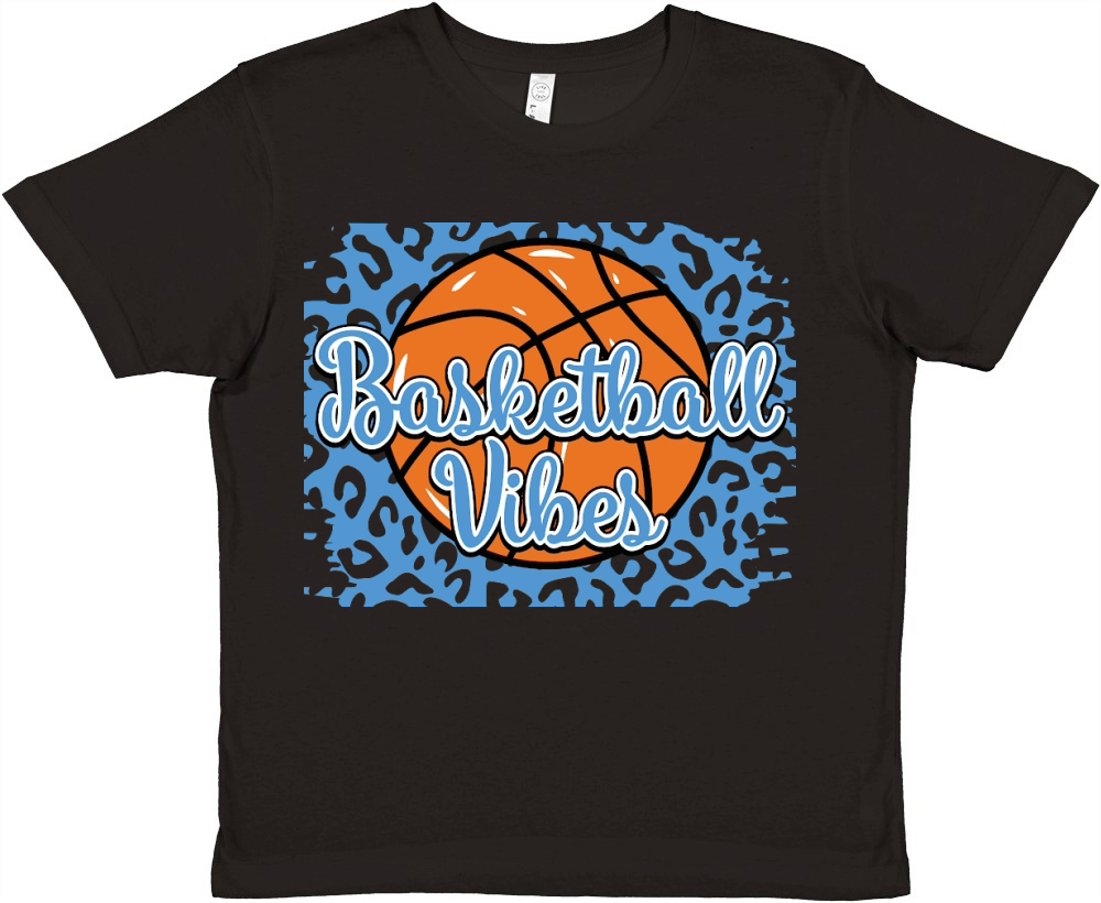 Leopard Basketball Vibes Premium Kids Crewneck T-shirt