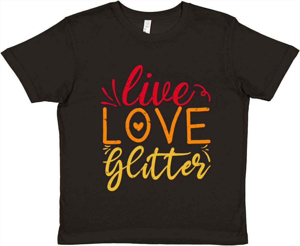 Live Love Glitter Crafting Lover Retro Vintage Premium Kids Crewneck T-shirt