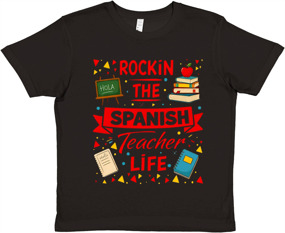 Rockin The Spanish Teacher Life Premium Kids Crewneck T-shirt