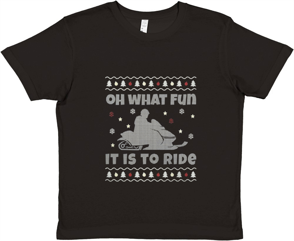 Snowmobile Ugly Christmas Premium Kids Crewneck T-shirt
