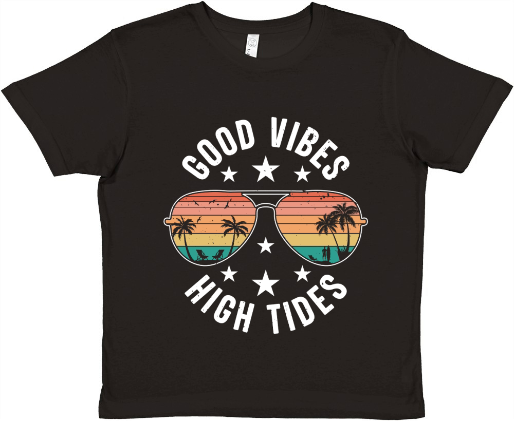 Summer Beach Vacation Good Vibes High Tides Premium Kids Crewneck T-shirt